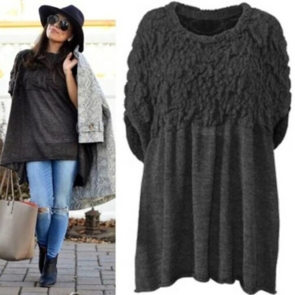 CAbi #3124 Waverly Poncho LARGE Mohair Wool Oversized Sweater